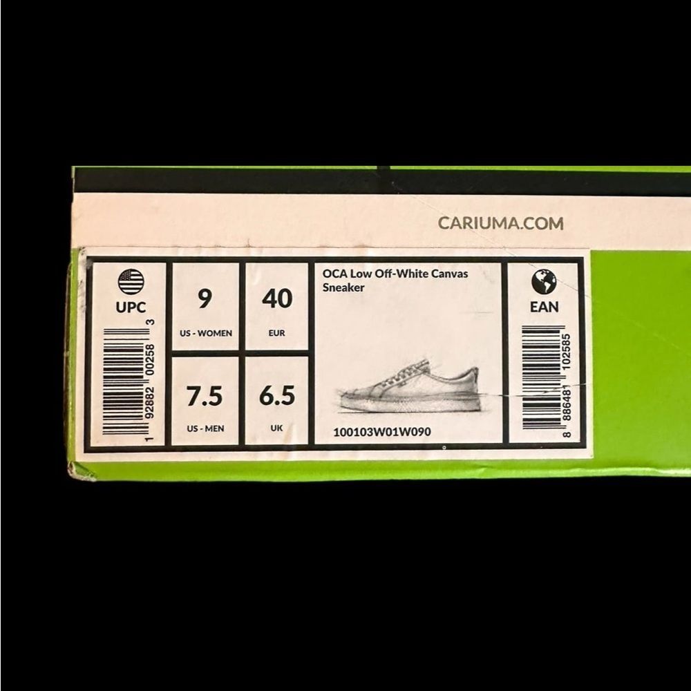 BNIB Cariuma OCA low off white canvas sneaker Women 9/Men 7.5 MSRP $85 - Picture 6 of 10